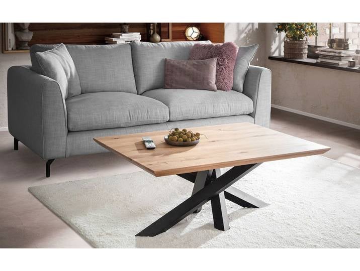 Couchtisch 110x75cm 'Robin VI' Wildeiche & Metall schwarz