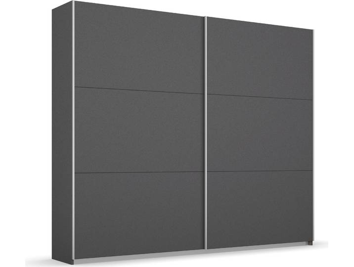 Schwebetürenschrank RAUCH AURELIO Kleiderschrank Garderobe , grau (graumetallic), B:218cm H:210cm T:59cm, Holzwerkstoff, Schränke, Schwebetürenschrank, 3 verschiedene Ausstattungsvarianten Griffe aus Metall MADE IN GERMANY