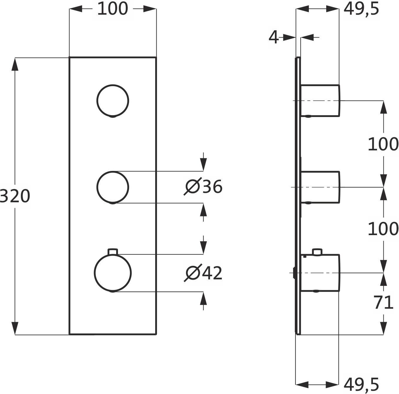 Herzbach LOGIC XL 2 Thermostat-Farbset 1 Blende und 3 Griffe