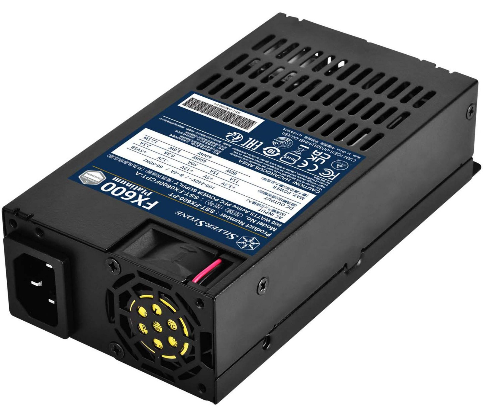 Silverstone SST-FX600-PT voeding, zwart, 2x PCIe, 600 Watt