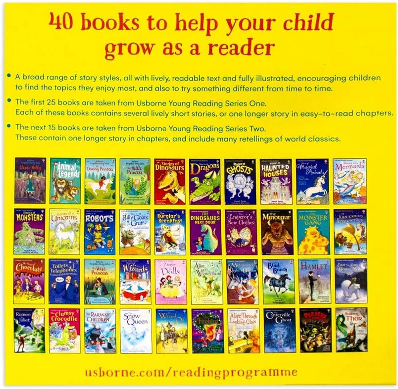 Usborne Young Reading Collection Series 1 & 2 - 40 Paperback Books Set - Ages 5-7 - Classic Tales, Myths & Early Reader Stories - New