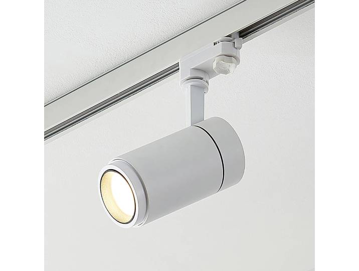 Arcchio Nanna LED-Schienenstrahler, weiß, 3000K, 21W, weiß / opal, für Arbeitszimmer / Büro, Aluminium, Stromschienenstrahler