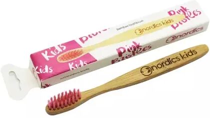 Nordics Pink Bamboo Kids Toothbrush 6 gr