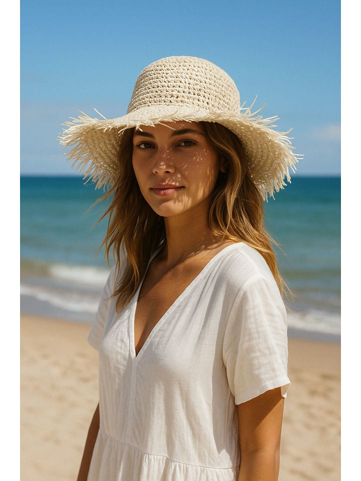 Lucky Bees Sonnenhut in Creme - onesize