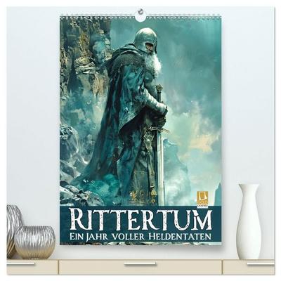Rittertum - ein Jahr voller Heldentaten (hochwertiger Premium Wandkalender 2027 DIN A2 hoch), Kunstdruck in Hochglanz