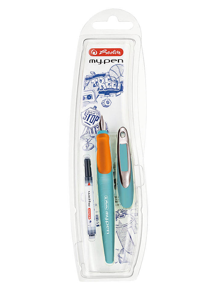 Herlitz Füllhalter ''my.pen M-Fed.'' in Türkis/ Orange - onesize