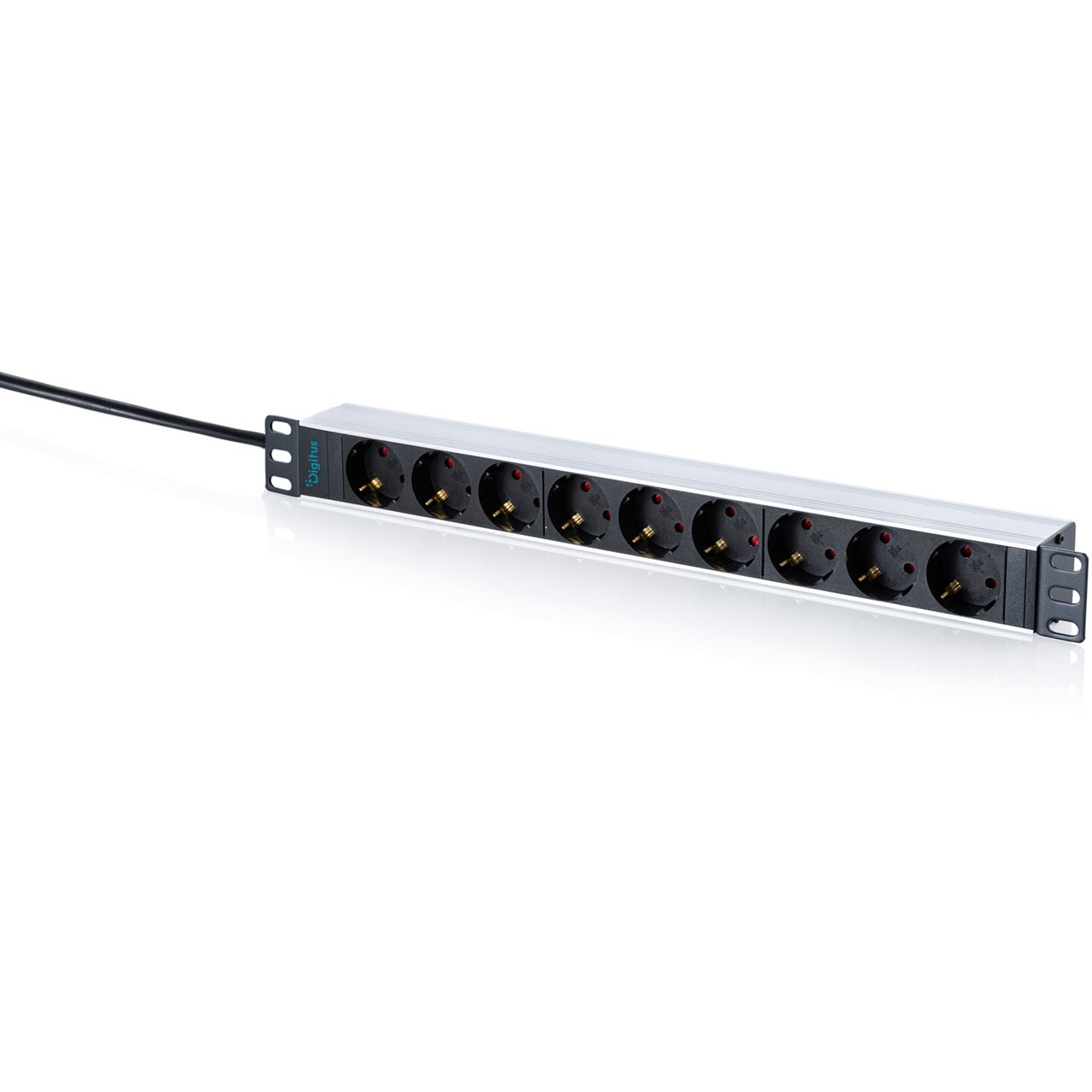 DIGITUS 1HE ALU PDU 9Schutzkontakt 4826 MM RACKMOUNT 16A 4000W 250VAC