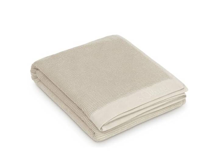 s.Oliver hochwertiges Saunahandtuch 80x200 cm beige - 100% Baumwolle
