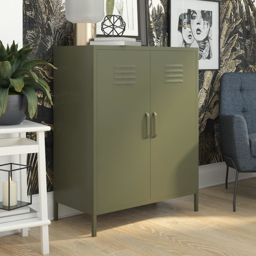 Dorel Home Armoire avec 1 porte en vert olive Vert 40x101x80cm