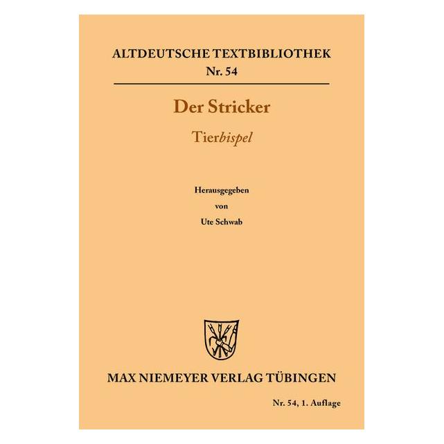 De Gruyter Tierbispel (Deutsch, Softcover, Der Stricker) (55848636)