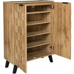 Schuhschrank 80x35x109 Holz mit 4 verstellbaren Einlegeböden Stauraum Schrank Dämpfungsscharniere Flur Eingangsbereich Aufbewahrung modernes Design