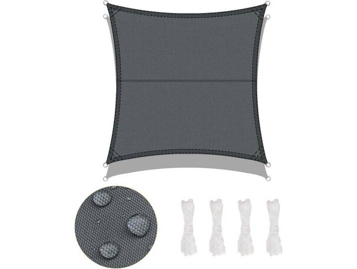Sonnensegel 400 x 400 cm Anthrazit Wasserdicht UV-Schutz 95%, 35x29 cm, Sonnenschutz, Sonnenschirme