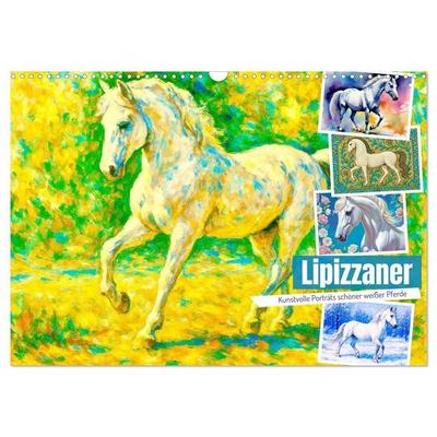Lipizzaner. Kunstvolle Porträts schöner Pferde (Wandkalender 2027 DIN A3 quer), CALVENDO Monatskalender