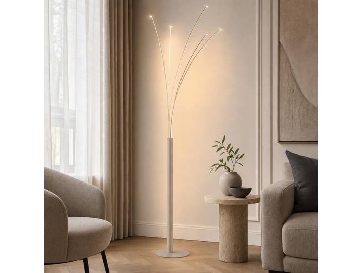 Lampadaire Led Lampadaire Salon Touchdimmer Sable Mat Métal H 187 Cm