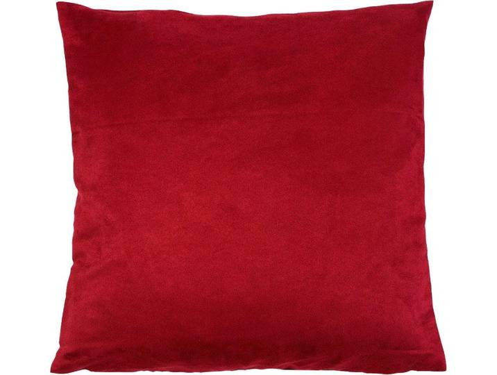 Dekokissen GÖZZE Alcatraz , rot (rot, unifarben), B:40cm L:40cm, Obermaterial: 100% Polyester, Dekokissen_Sitzkissen_Kissenhüllen, Dekokissen, in Wildlederoptik