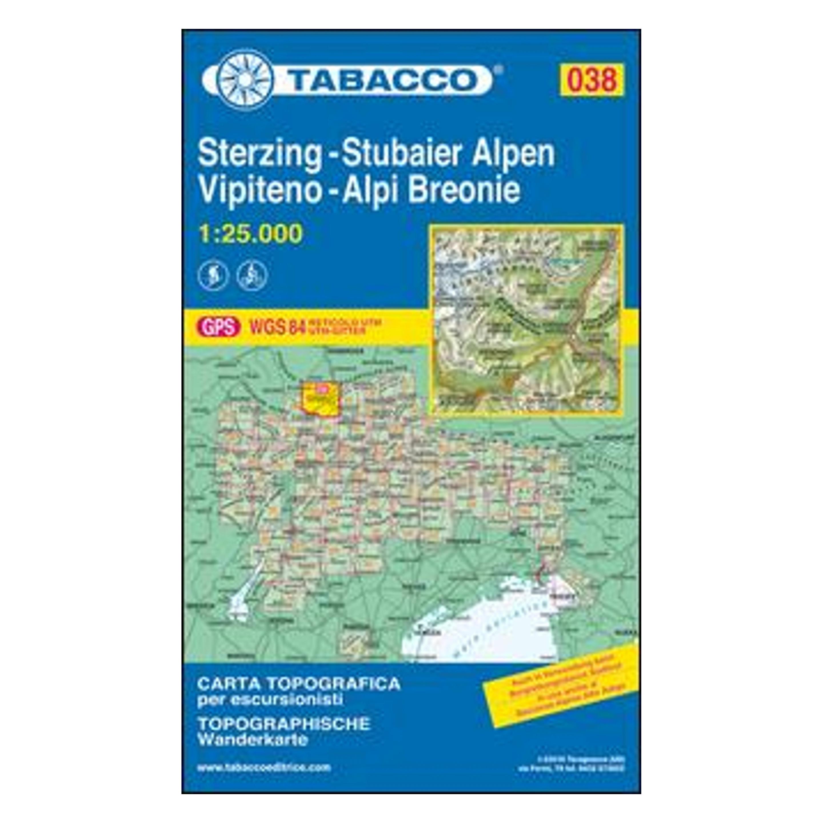 Tabacco editrice Tabacco Wandern 1 : 25 000 Sterzing Stubaier Alpen (8624936)