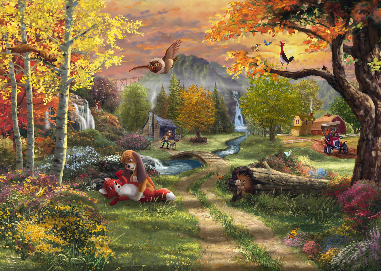 Schmidt Spiele Thomas Kinkade Studios Disney De Vos en de Hond Puzzel 1000 stukjes