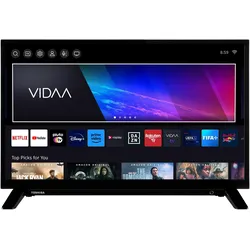 Toshiba Fernseher 24 Zoll Smart TV VIDAA HD-ready Fernseher HDR Smart TV mit Triple-Tuner, LED TV (24", LED, HD), TV, Schwarz