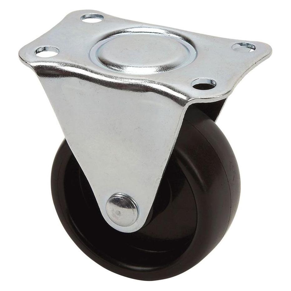 Ruedas Alex Fixed wheel with plate and axle, black color, max load. 30 kg, ø 5 cm (57236545)
