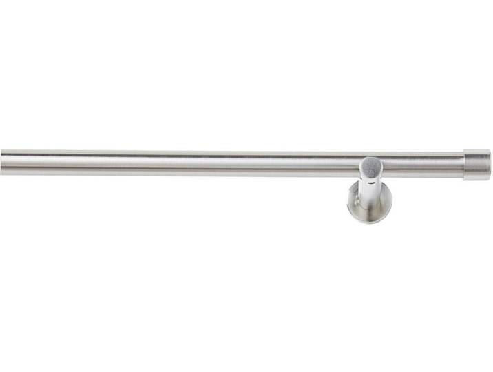 Vorhangstange GOOD LIFE Gorra Gr. 1, silber (edelstahlfarben), L:120cm Ø:20mm, Metall, Gardinenstangen, Vorhangstange, Metallgarnitur, Wandmontage, schlicht, modern