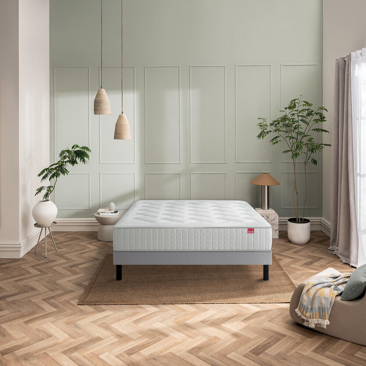 EPEDA Ensemble matelas 620 ressorts l'Authentique + sommier tapissier