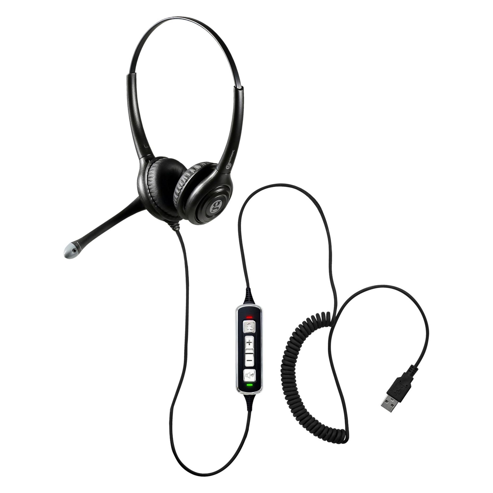 Geemarc CLA3 A-USB Versterkte Headset met Microfoon (USB Connector) (Kabelgebunden) (3521350009903)