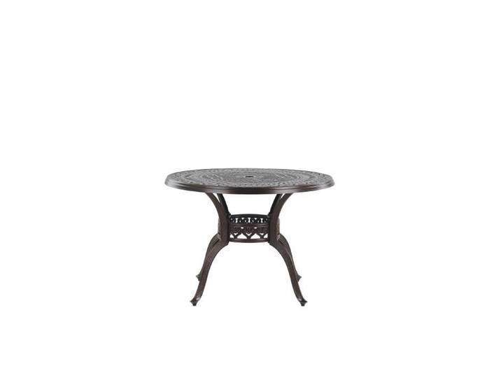 Table de jardin ronde en aluminium marron foncé - Beliani Salento