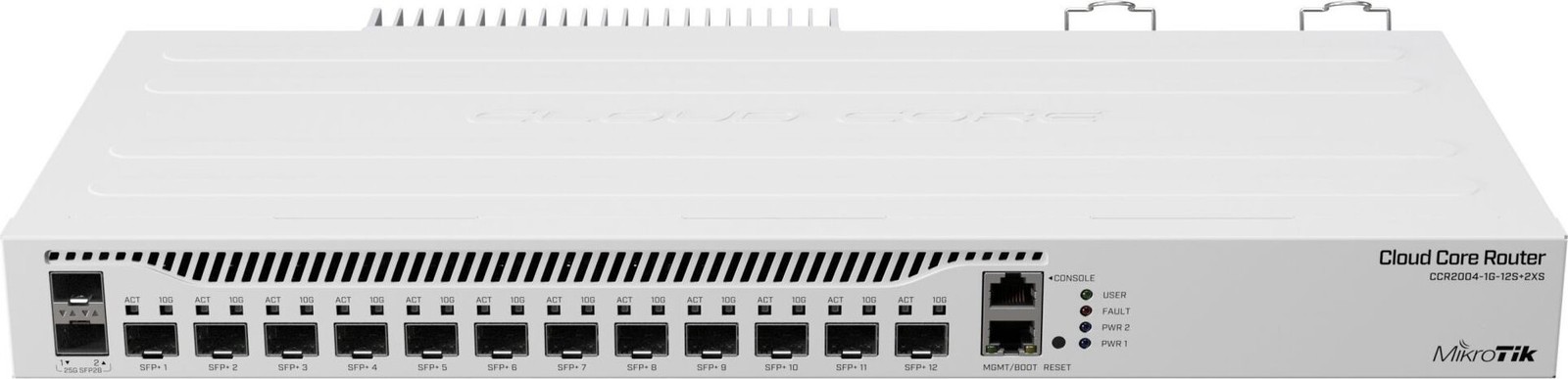 MikroTik CCR2004-1G-12S+2XS router met 13 Ethernet poorten en ARM 64bit architectuur