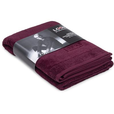 Duschtuch "LOOKS", burgundy, B:70cm L:140cm, Frottier, Obermaterial: 100% Baumwolle, LOOKS BY WOLFGANG JOOP, Handtücher, mit Logobestickung