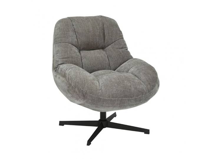 NOAM - Fauteuil Pivotant En Tissu Polyester Taupe