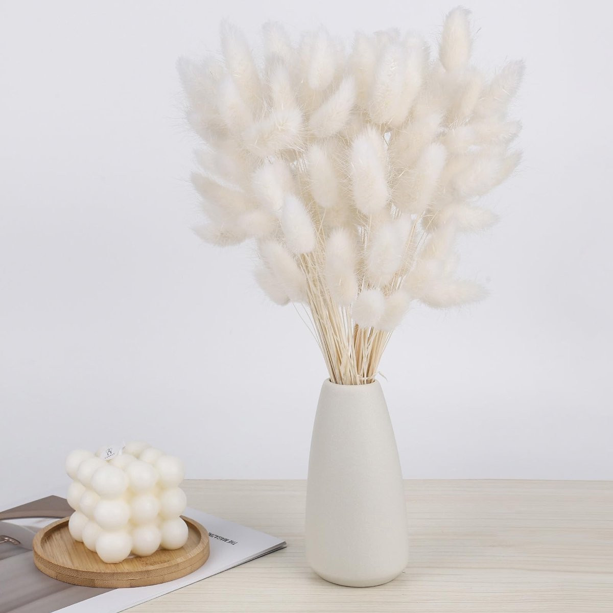 Omgoods Pampasgras Decoratie - 120 Stuks Gedroogde Bloemen voor in een Vaas