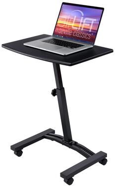 Seville Classics airLIFT Mobile Height Adjustable Solid-Top Laptop Desk Cart