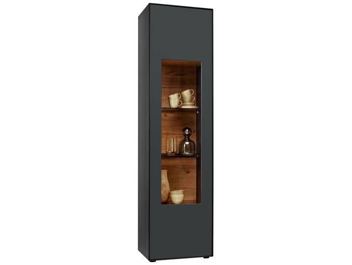 Valnatura Vitrine LIVINO, anthrazit, Holz