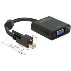 Delock Mini-DisplayPort zu VGA Adapter, schwarz, Video Adapter, Schwarz