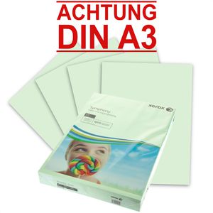 Xerox Kopierpapier Symphony Pastell 003R91955, A3, 80g/qm, hellgrün, 500 Blatt