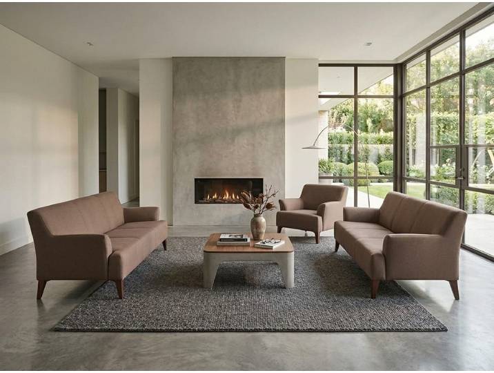 JVmoebel Polstergarnitur Modern 2x 3-Sitzer Sofa Sessel braun elegant funktional ergonomisch, (Sofa-Set, 3-tlg., 3-tlg)