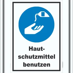 HB-Druck Hautschutzmittel benutzen Schild A3 (297x420mm)