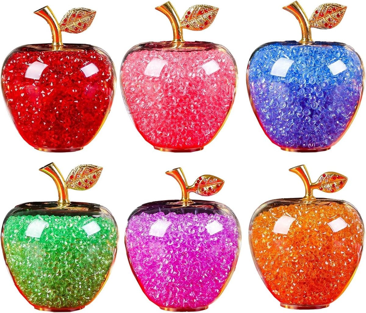 Kristallen Appel Papiergewicht - Decoratief Ornament en Uniek Fruit Verzamelobject voor op de Tafel