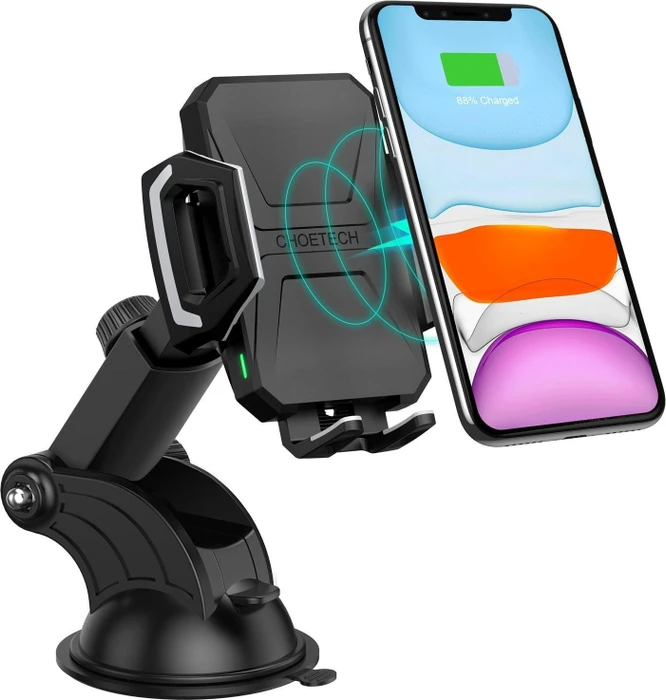 hoetech 15 Watt Car Holder Wireless Fast Charger Black