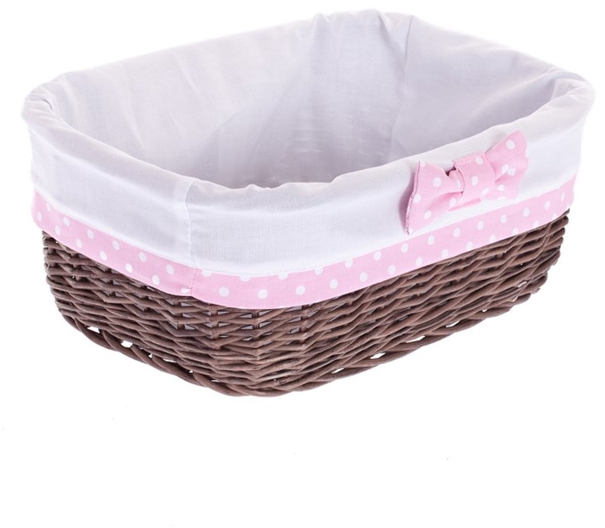 The Wicker Stories Rieten opbergmand met stoffen voering - Donkerbruin