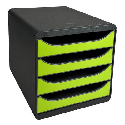 Exacompta 310725D Schubladenbox Big Box, 4 offene Schubladen, Iderama - Anisgrün