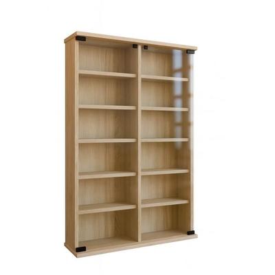 Holz CD DVD Stand Regal Schrank Roma Glastür