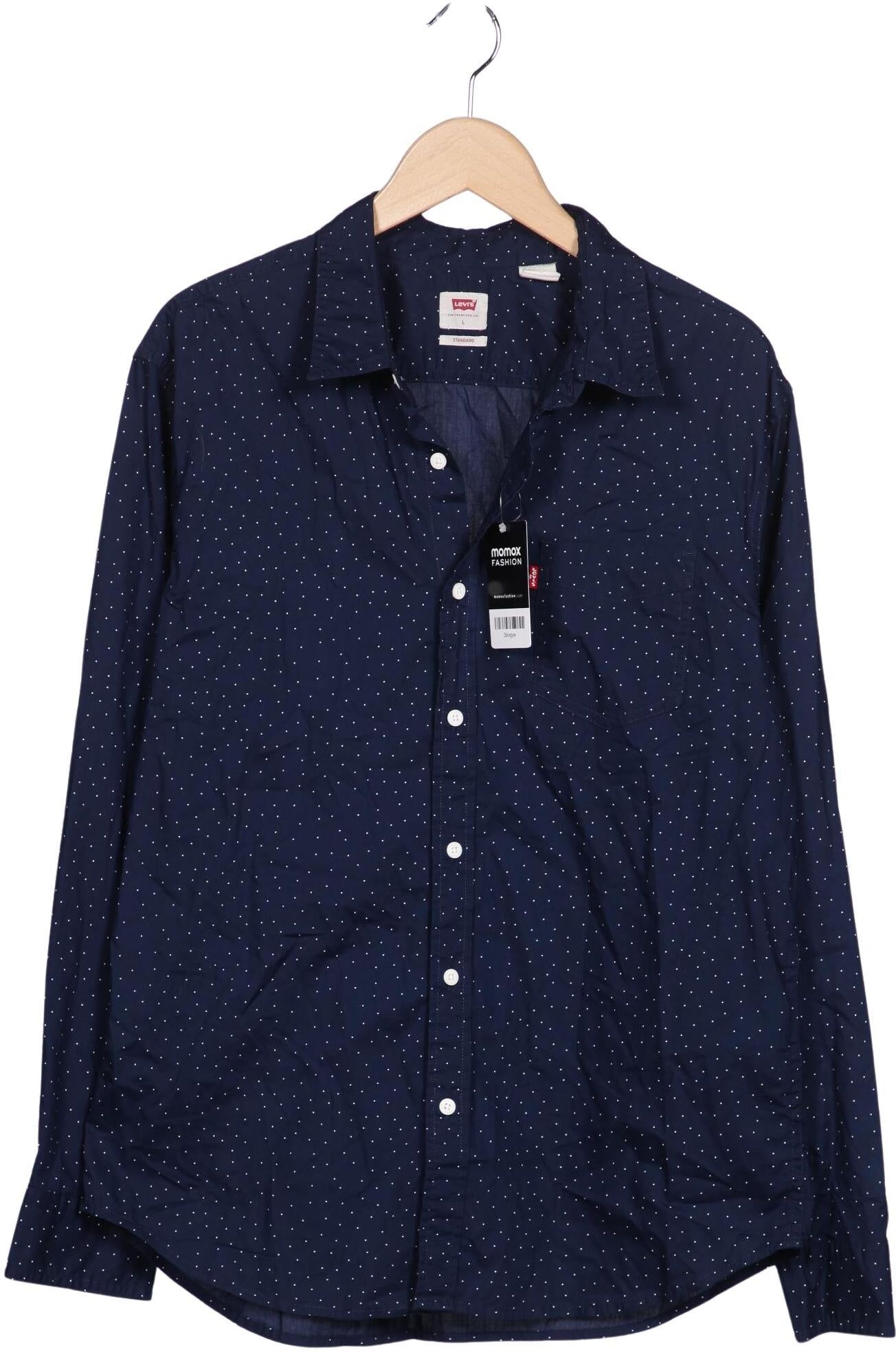Levis Herren Hemd, Marineblau, Gr. L, Baumwolle - Second Hand