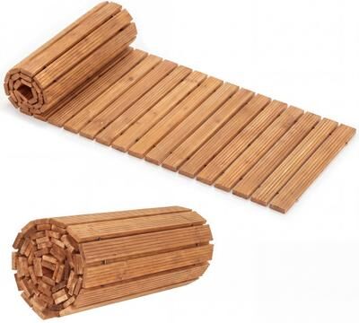 Costway 12 FT Wooden Garden Pathway 22 Inches Wide Outdoor Roll out Straight Walkway-1 Piece