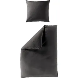 Bettwäsche Mako-Satin GRAFIT ( 240x220cm, mit 2 Kissen) - 240x220cm, mit 2 Kissen