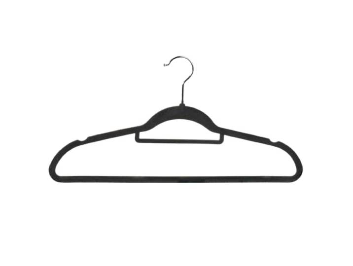 KESPER Kleiderbügel - 25er Pack, Material: Kunststoff (ABS) mit Anti-Rutsch-Beflockung, Maße: 44,5 cm breit, Farbe: Anthrazit 16646