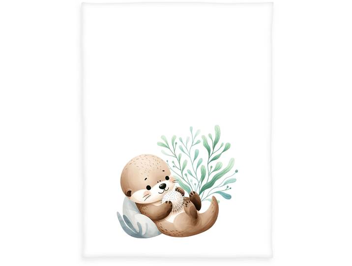 Babydecke BABY BEST Schnuffel-Otter , weiß (multicolour), B:75cm L:100cm, Polyester, Wohndecken, Babydecke, Weich, leicht und ideal für jeden Tag.