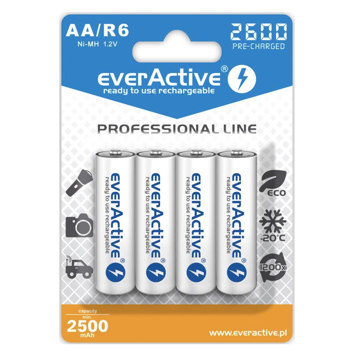 Everactive Professional Line (4 Stk., AA, 2500 mAh) (EVHRL6-2600)