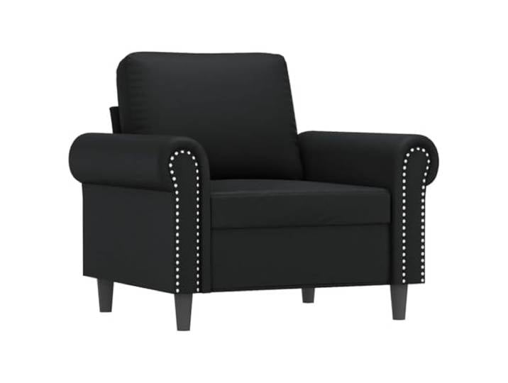 Todiikf Sessel Schwarz Kunstleder 60cm Polstersessel Metallgestell Gemütlicher Lounge-Sessel mit Weichpolsterung und stabilem Rahmen für Wohnzimmer, Arbeitszimmer und Leseecke.