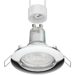 ledscom.de LED Decken-Einbaustrahler CIRC chrom GU10 LED, PAR16, warmweiß, 6,05W, 374lm, 70°, 3-Stufen-Dimmer